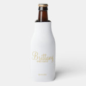 Moderne witte en goudbridesmaïden flesjeskoeler (Fles Voorkant)
