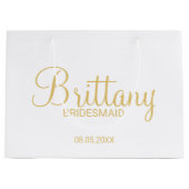 Moderne witte en goudbridesmaïden groot cadeauzakje (Voorkant)