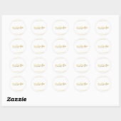 Moderne witte en gouden Afstuderen aangepaste stic Ronde Sticker (Vel)