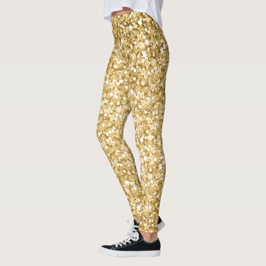 Moderne witte en gouden glitter leggings (Links)