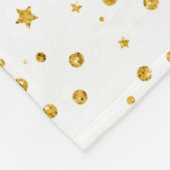 Moderne witte en gouden hemelsterren fleece deken (Hoek)