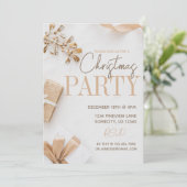 Moderne witte en gouden kerstfeestdag kaart (Staand voorkant)