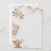 Moderne witte en gouden kerstfeestdag kaart (Achterkant)