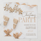 Moderne witte en gouden kerstfeestdag kaart (Voorkant / Achterkant)