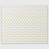 Moderne witte en gouden retriever cadeaupapier (Vlak)