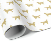 Moderne witte en gouden retriever cadeaupapier (Rol Hoek)