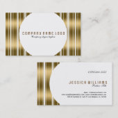 Moderne witte en gouden strepen visitekaartje (Voorkant / Achterkant)
