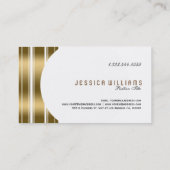 Moderne witte en gouden strepen visitekaartje (Achterkant)