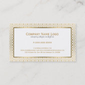Moderne witte en goudgeometrische patronen visitekaartje (Achterkant)