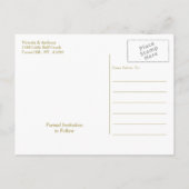 Moderne witte en goudkleurige pols besparen de dat aankondigingskaart (Achterkant)