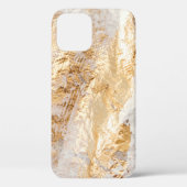 Moderne witte en goudpenseel gekleurde achtergrond Case-Mate iPhone case (Achterkant)