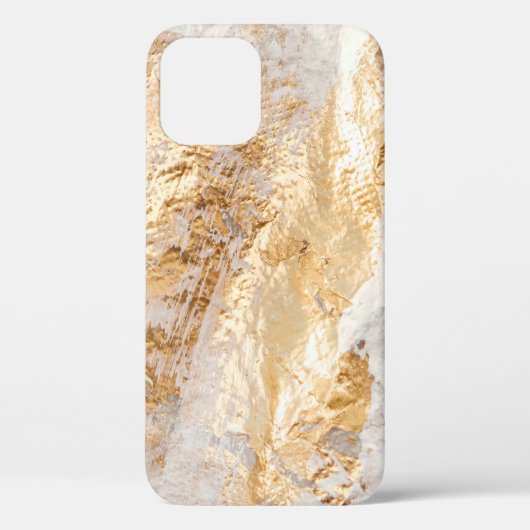 Moderne witte en goudpenseel gekleurde achtergrond Case-Mate iPhone case (Achterkant)