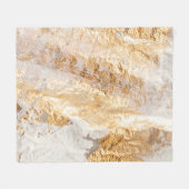 Moderne witte en goudpenseel gekleurde achtergrond fleece deken (Voorkant (Horizontaal))