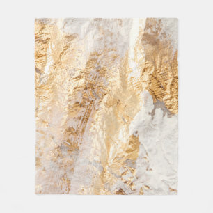 Moderne witte en goudpenseel gekleurde achtergrond fleece deken