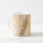 Moderne witte en goudpenseel gekleurde achtergrond koffiemok (Voorkant links)