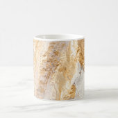 Moderne witte en goudpenseel gekleurde achtergrond koffiemok (Center)