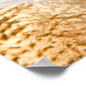 Moderne witte en goudpenseel gekleurde achtergrond poster (Hoek)