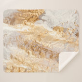 Moderne witte en goudpenseel gekleurde achtergrond sherpa deken (Voorkant (horizontaal))