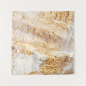 Moderne witte en goudpenseel gekleurde achtergrond wandkleed (Voorkant (horizontaal))