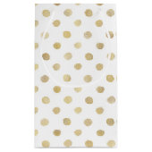 Moderne witte en goudpokken weddenschap klein cadeauzakje (Achterkant)