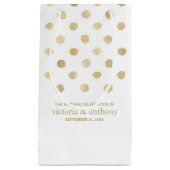 Moderne witte en goudpokken weddenschap klein cadeauzakje (Voorkant)