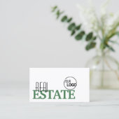 Moderne witte en groene, eenvoudige stijl met Logo Visitekaartje (Staand voorkant)