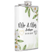 Moderne witte en groene Waterverf Heupfles (Rechts)