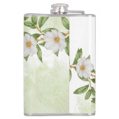 Moderne witte en groene Waterverf Heupfles (Achterkant)