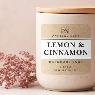 Moderne witte en Kraft-papieren zijn voorzien van  Vierkante Sticker