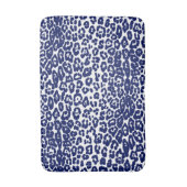 Moderne witte en marineblauwe luipaard badmat (Voorkant Verticaal)