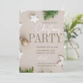 Moderne Witte en Neutrale Kerst van Tan Kaart (Staand voorkant)