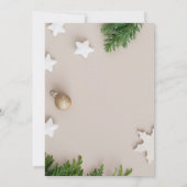 Moderne Witte en Neutrale Kerst van Tan Kaart (Achterkant)