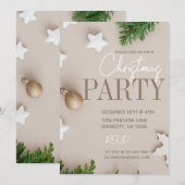 Moderne Witte en Neutrale Kerst van Tan Kaart (Voorkant / Achterkant)