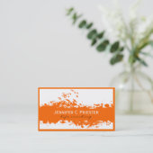 Moderne witte en Oranje streep 2 Visitekaartje (Staand voorkant)