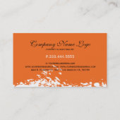 Moderne witte en Oranje streep 2 Visitekaartje (Achterkant)