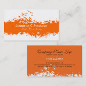 Moderne witte en Oranje streep Visitekaartje (Voorkant / Achterkant)