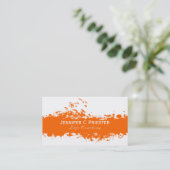 Moderne witte en Oranje streep Visitekaartje (Staand voorkant)