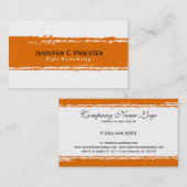 Moderne witte en Oranje streep Visitekaartje (Voorkant / Achterkant)