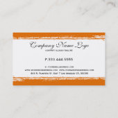 Moderne witte en Oranje streep Visitekaartje (Achterkant)
