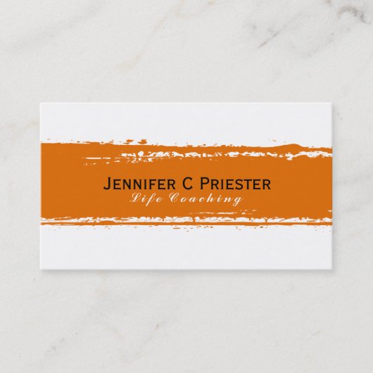 Moderne witte en Oranje streep Visitekaartje (Voorkant)
