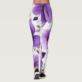 Moderne witte en paarse Leggings (Achterkant)