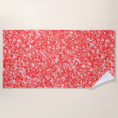 Moderne witte en rode glitter strandlaken (Voorkant)