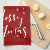 Moderne witte en rode kerst en feestbomen theedoek (Quarter Fold)