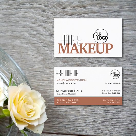 Moderne witte en roodbruine, eenvoudige stijlvolle visitekaartje