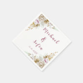 Moderne witte en roze bruiloft servetten (Hoek)