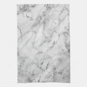 Moderne witte en zilveren glitter-marmer theedoek (Verticaal)