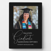 Moderne witte en zwarte Afstuderen plaquette Fotoplaat (voorkant)