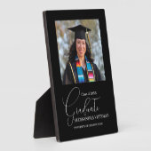 Moderne witte en zwarte Afstuderen plaquette Fotoplaat (Zijkant)