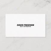 Moderne Witte en Zwarte Bal Golf Instructeur Visitekaartje (Achterkant)