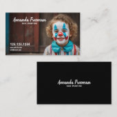Moderne Witte en Zwarte Clown Gezichtsschilder Visitekaartje (Voorkant / Achterkant)